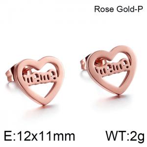 SS Rose Gold-Plating Earring - KE86559-K