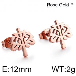 SS Rose Gold-Plating Earring - KE86565-K