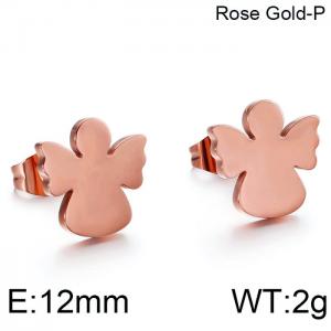 SS Rose Gold-Plating Earring - KE86568-K
