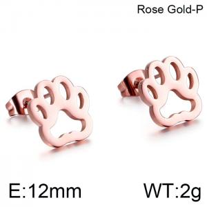 SS Rose Gold-Plating Earring - KE86574-K