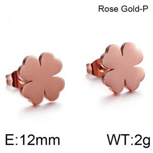 SS Rose Gold-Plating Earring - KE86580-K