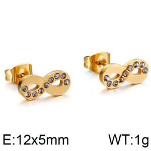 Stainless Steel Stone&Crystal Earring - KE86585-K