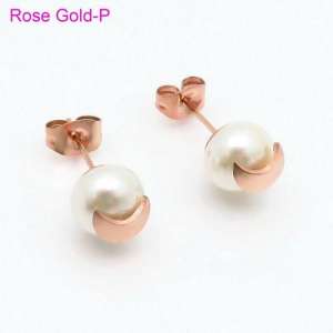 SS Rose Gold-Plating Earring - KE86720-YD