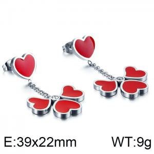 Stainless Steel Stone&Crystal Earring - KE86792-KFC