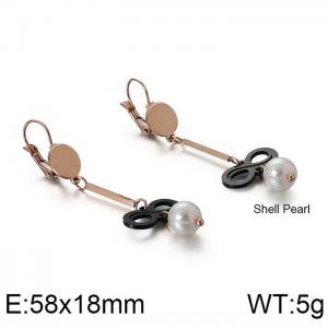 SS Rose Gold-Plating Earring - KE86835-KFC