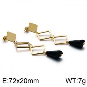 Stainless Steel Stone&Crystal Earring - KE86943-KFC