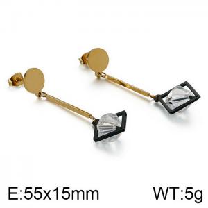 Stainless Steel Stone&Crystal Earring - KE86951-KFC