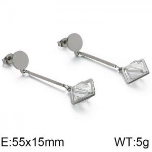 Stainless Steel Stone&Crystal Earring - KE86953-KFC