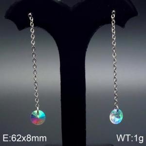Stainless Steel Stone&Crystal Earring - KE87030-Z