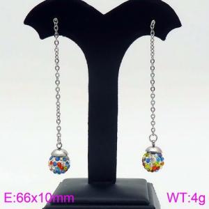 Stainless Steel Stone&Crystal Earring - KE87035-Z