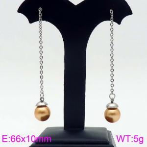 SS Shell Pearl Earrings - KE87037-Z