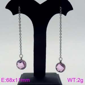 Stainless Steel Stone&Crystal Earring - KE87051-Z