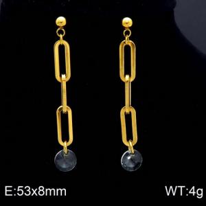 Stainless Steel Stone&Crystal Earring - KE87092-Z