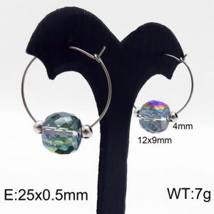 Stainless Steel Stone&Crystal Earring - KE87095-Z