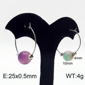 Stainless Steel Stone&Crystal Earring - KE87099-Z