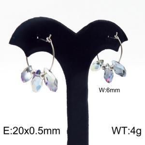 Stainless Steel Stone&Crystal Earring - KE87119-Z