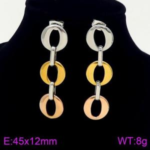 SS Rose Gold-Plating Earring - KE87185-HR