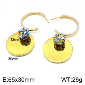 Stainless Steel Stone&Crystal Earring - KE87341-Z