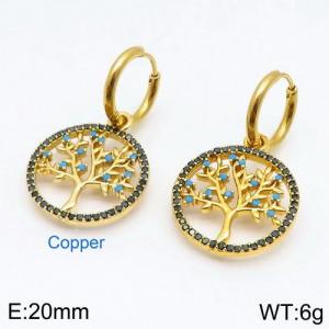 Stainless Steel Stone&Crystal Earring - KE87568-QJ