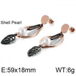 SS Rose Gold-Plating Earring - KE87641-KFC