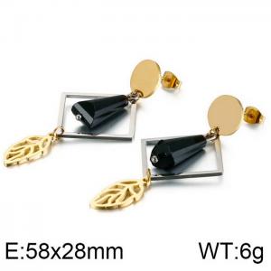 Stainless Steel Stone&Crystal Earring - KE87678-KFC