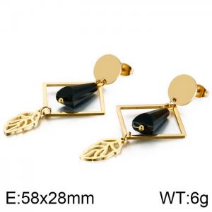 Stainless Steel Stone&Crystal Earring - KE87679-KFC