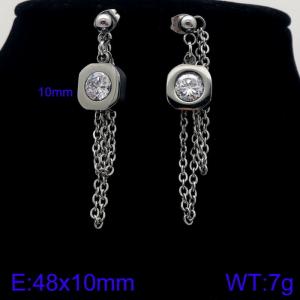 Stainless Steel Stone&Crystal Earring - KE87759-Z