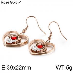 Stainless Steel Stone&Crystal Earring - KE88049-KFC