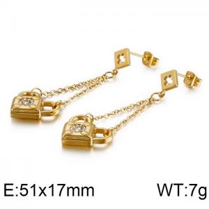 Stainless Steel Stone&Crystal Earring - KE88053-KFC