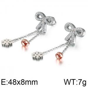 Stainless Steel Stone&Crystal Earring - KE88057-KFC