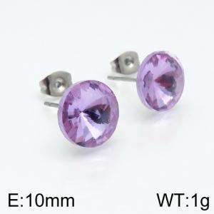 Stainless Steel Stone&Crystal Earring - KE88552-Z