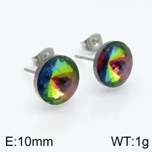 Stainless Steel Stone&Crystal Earring - KE88553-Z