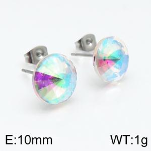 Stainless Steel Stone&Crystal Earring - KE88554-Z