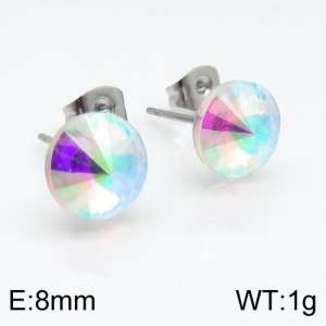 Stainless Steel Stone&Crystal Earring - KE88562-Z