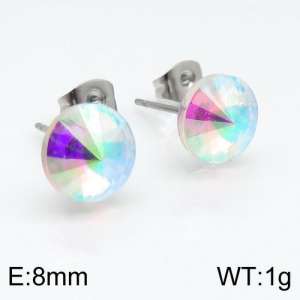 Stainless Steel Stone&Crystal Earring - KE88562-Z