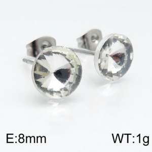 Stainless Steel Stone&Crystal Earring - KE88563-Z