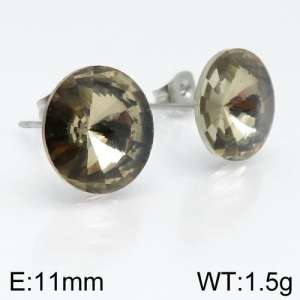 Stainless Steel Stone&Crystal Earring - KE88569-Z