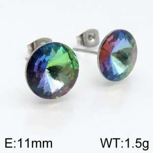 Stainless Steel Stone&Crystal Earring - KE88572-Z