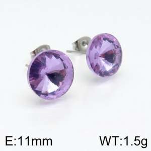 Stainless Steel Stone&Crystal Earring - KE88573-Z