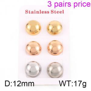 Half circle multi-color minimalist earrings INS fashionable titanium steel hollow earrings - KE89265-LO