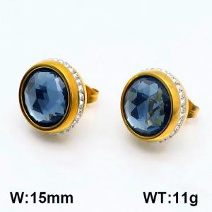 Stainless Steel Stone&Crystal Earring - KE89376-Z