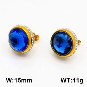 Stainless Steel Stone&Crystal Earring - KE89377-Z