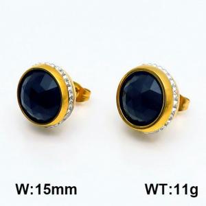 Stainless Steel Stone&Crystal Earring - KE89378-Z