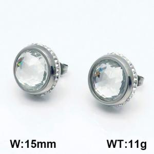 Stainless Steel Stone&Crystal Earring - KE89381-Z