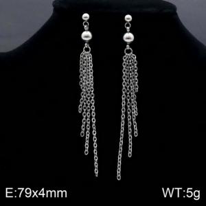 Stainless steel tassel earrings - KE89386-Z