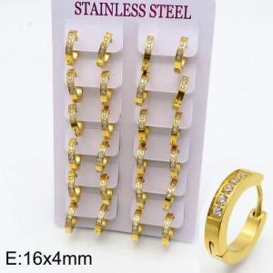Stainless Steel Stone&Crystal Earring - KE89840-WJ