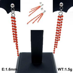 Stainless Steel Stone&Crystal Earring - KE91580-Z