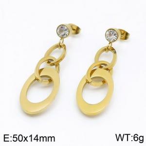 Stainless Steel Stone&Crystal Earring - KE92466-JM