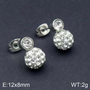 Stainless Steel Stone&Crystal Earring - KE92476-Z