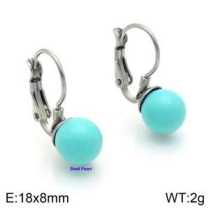 SS Shell Pearl Earrings - KE92488-Z